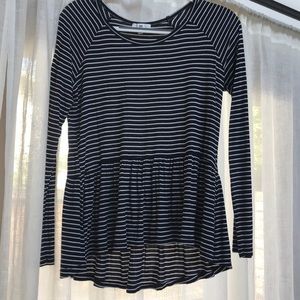 Black and white stripped BP top